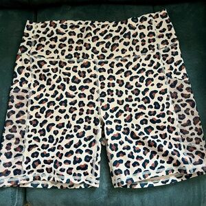 Fabletics Brown and Black Bike Shorts Lightweight and Comfortable